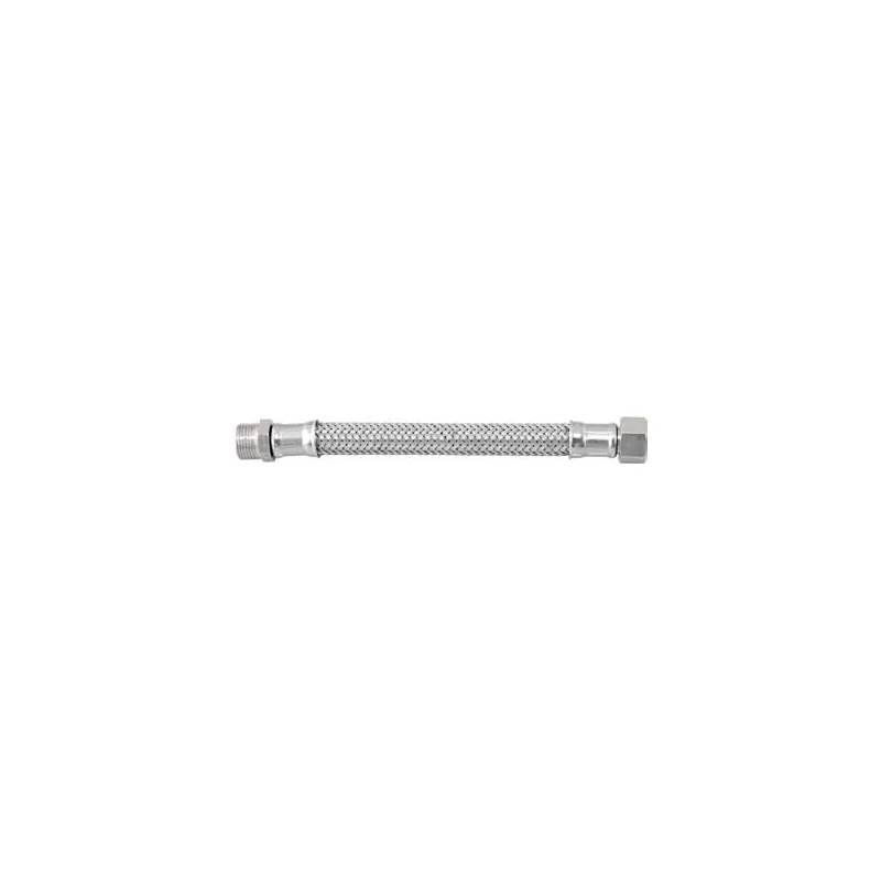 Tubo flessibile trecciato in acciaio inox AISI 304 7 fili DN10 3/8"M x 1/2"F