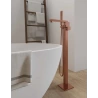 Miscelatore "MILANO" oro rosa a pavimento per vasche free standing