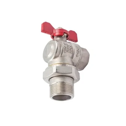 Rubinetto a Sfera a Squadra Maschio/Femmina con Bocchettone con o-ring