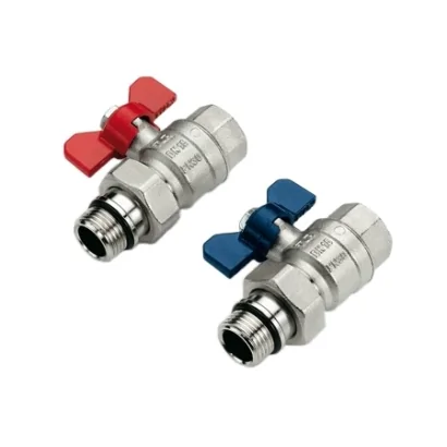 Valvola a sfera maschio/femmina con bocchettone con o-ring e pretenuta